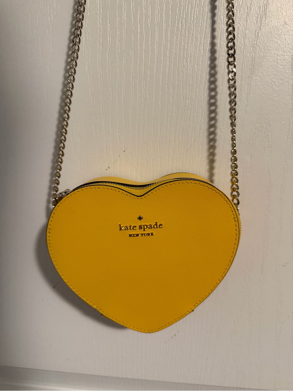 kate spade Yellow Heart-Shaped Crossbody with Gold Chain